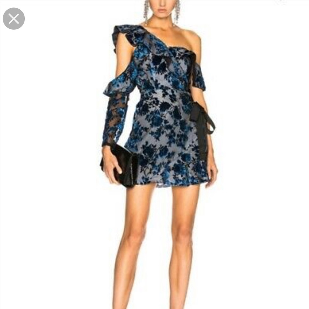 Self portrait one shoulder ruffle dress